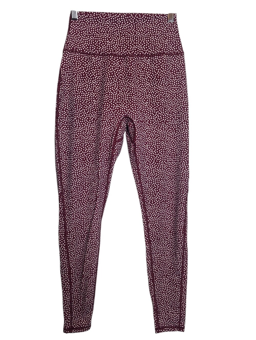 Buffbunny Collection "Rosa" leggings burgundy And White Size Medium